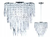 Lampy sufitowe - Lampa Wisząca Żyrandol Malibu 1 Kryształki - miniaturka - grafika 1