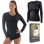 Koszulki i topy damskie - Koszulka damska WEŁNIANA termo BRUBECK LS11610 - M - miniaturka - grafika 1