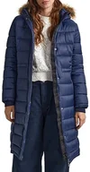 Kurtki damskie - Pepe Jeans Damska kurtka puchowa May Long, Niebieski (Dulwich), XS - miniaturka - grafika 1