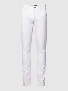 Spodnie męskie - Jeansy o kroju tapered fit z wpuszczanymi kieszeniami - grafika 1