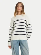 Swetry damskie - Guess Jeans Sweter W5BR03 Z3HM1 Écru Relaxed Fit - miniaturka - grafika 1