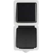 Gniazdka elektryczne - Kanlux Łącznik jednobiegunowy + Gniazdo zasilające francuskie z ochroną styków TEKNO 05-3121-143 cz 25361 - miniaturka - grafika 1