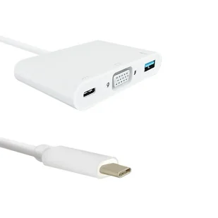 Qoltec Adapter USB 3.1 typ C męski - VGA, USB 3.0, USB 3.1 typ C 50426 - Adaptery i przejściówki - miniaturka - grafika 4