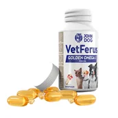 Suplementy i witaminy dla psów - JOHN DOG VetFerus Golden Fish Oil - suplementy dla psa i kota - 30szt. - miniaturka - grafika 1