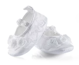 Lekkie buciki niemowlęce idealne do chrztu r.19-20 - Buty dla dziewczynek - miniaturka - grafika 1