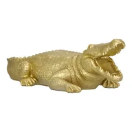 Figurki dekoracyjne - Dekoracja Victor Krokodyl złoty 39cm - miniaturka - grafika 1