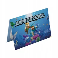 Kartki okolicznościowe i zaproszenia - Zaproszenie Urodzint Dla Dzieci Minecraft Morskie 12Szt. - miniaturka - grafika 1
