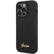 Etui i futerały do telefonów - Guess Etui Glitter Flakes Metal Logo na Apple iPhone 14 Pro Max GUHCP14XHGGSHK Czarny - miniaturka - grafika 1