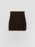 Swetry dla dziewczynek - Reserved - Dzianinowa spódnica z domieszką wełny - brązowy - miniaturka - grafika 1