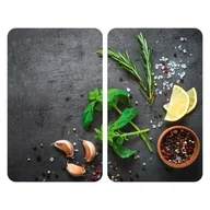 Pozostałe akcesoria kuchenne - Zestaw 2 szarych szklanych płyt ochronnych na kuchenkę Wenko Universal Herbs - miniaturka - grafika 1