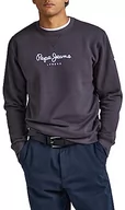 Bluzy męskie - Pepe Jeans Bluza męska Edward Crew, Czarny (sprany w czarny), S - miniaturka - grafika 1