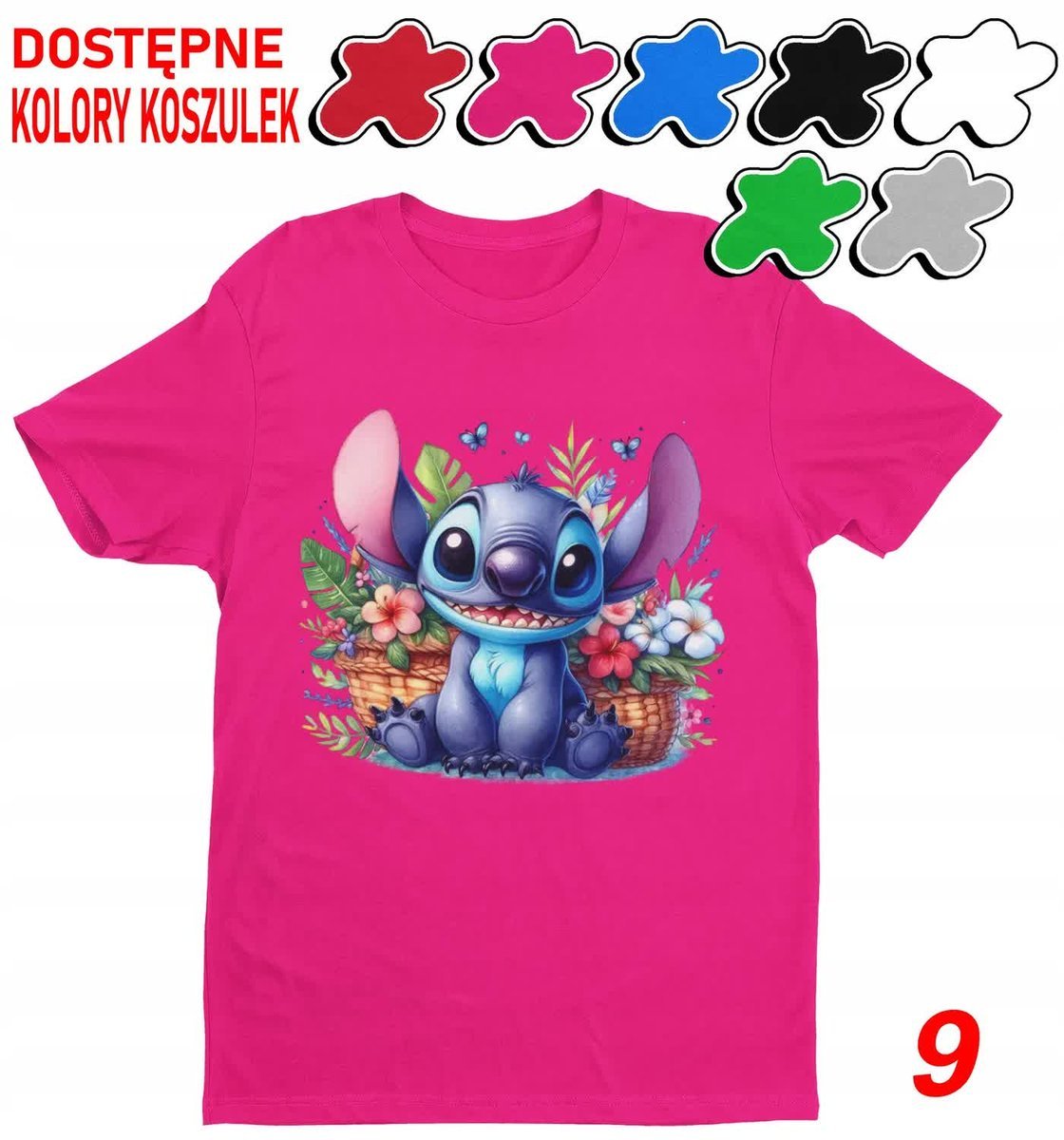 Koszulka Dziecięca Z Nadrukiem Stitch Stich Angel Dużo Wzorów -M 134-140