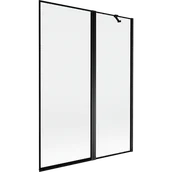 Parawany nawannowe - Mexen Mist parawan nawannowy 2-skrzydłowy prawy 130 x 150 cm, czarna ramka, czarny - 8A9-130-011-70-70-P - miniaturka - grafika 1