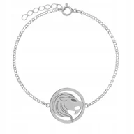 Bransoletki - Srebrna Bransoletka Znak Zodiaku LEW DEDYKACJA - miniaturka - grafika 1