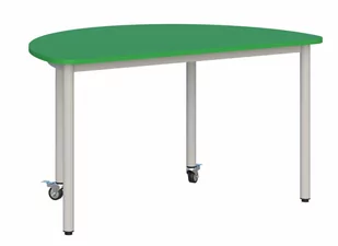 Stolik mobilny blat półokrągły 120x60/rozmiar 1,2,3 - Meble do szkół i przedszkoli - miniaturka - grafika 1
