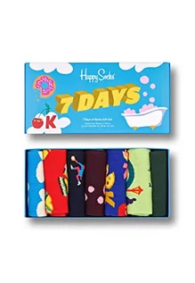 Skarpetki męskie - Happy Socks 7-Pack 7 Day Gift Set, Skarpety dla kobiet i mężczyzn, Czerwony-Niebieski-Zielony-Zielony-Czerwony (41-46) - grafika 1
