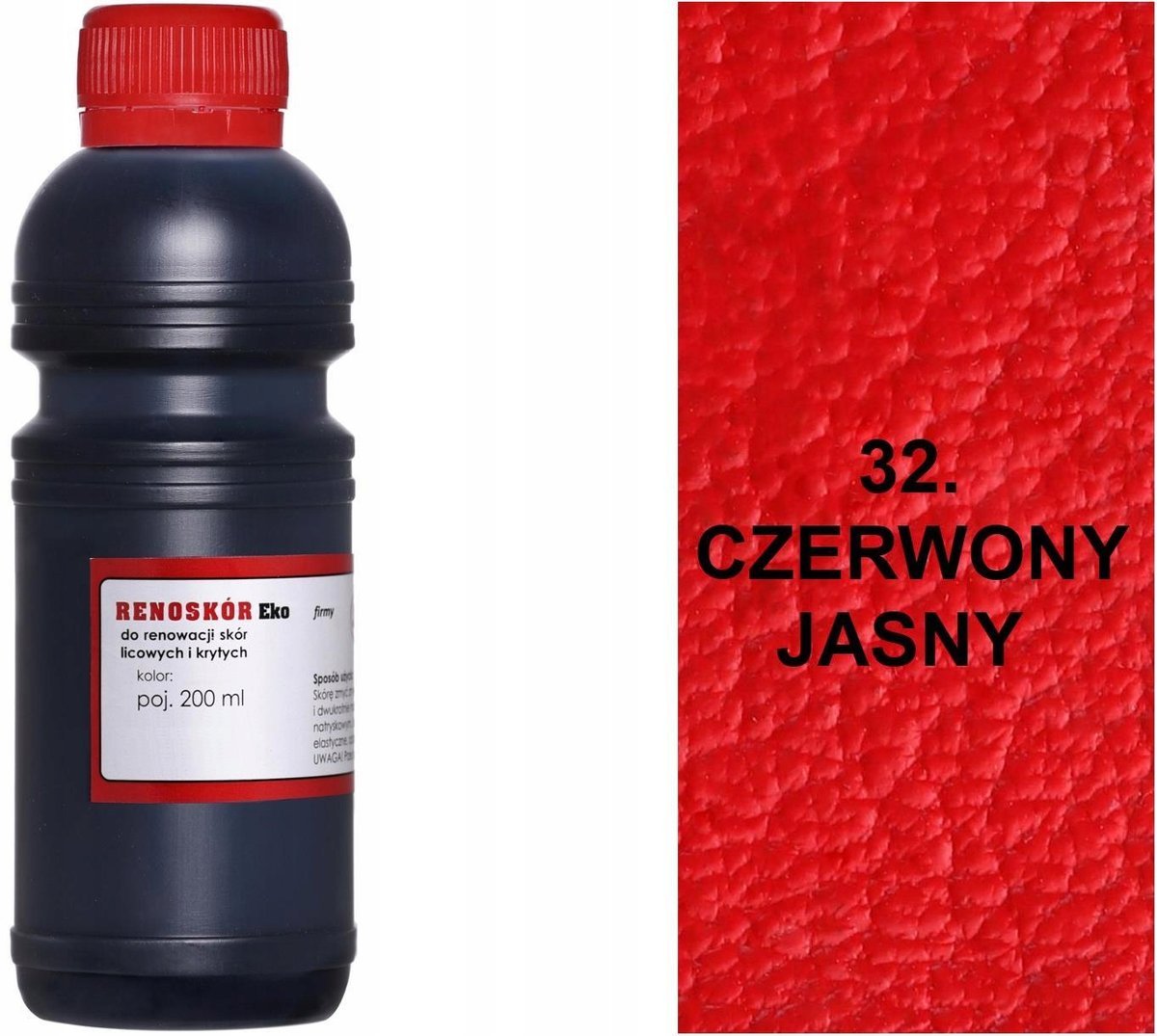 G12-91 CZERWONY JASNY 32 RENOSKÓR FARBA DO RENOWACJI SKÓRY LICOWEJ + LAKIER