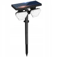 Lampy ogrodowe - Lampa solarna LED ogrodowa 2x4W z czujnikiem ruchu i zmierzchu 3000K IP65 - miniaturka - grafika 1