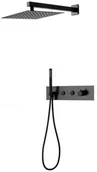 Baterie podtynkowe - Mexen Azul zestaw prysznicowy podtynkowy, czarny - 7629-03-70 - miniaturka - grafika 1