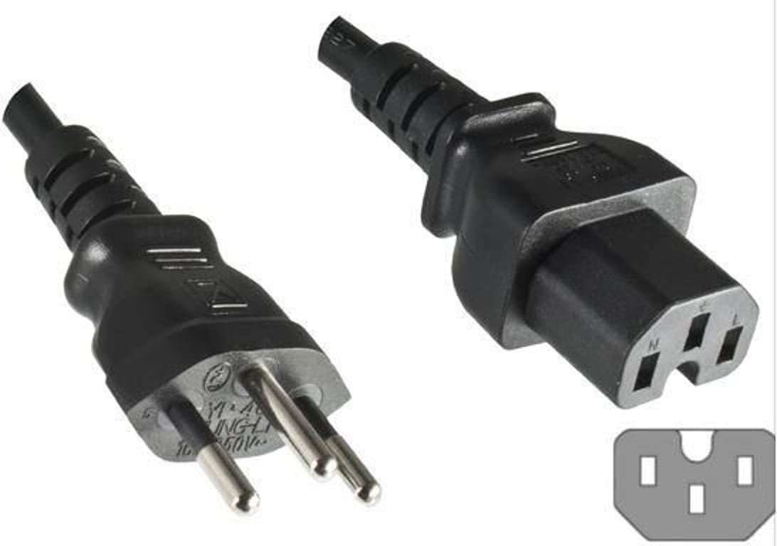 Microconnect PE160518 kabel zasilające Czarny 1,8 m C15 panel