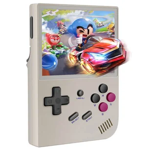 2024 Version ANBERNIC RG35XX Gaming Handheld 64GB TF Card 3 5 Inch IPS Screen Linux System 7 Hours of Playtime - Grey - Konsole i gry retro - miniaturka - grafika 1