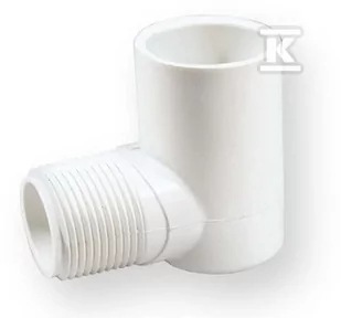 Kolano z gwintem wkrętne KW/GZ PVC-U 3/4" - Akcesoria hydrauliczne - miniaturka - grafika 1