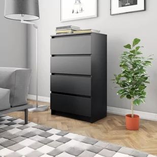 vidaXL Komoda, czarna, 70 x 40 x 97 cm, płyta wiórowa - Komody - miniaturka - grafika 1