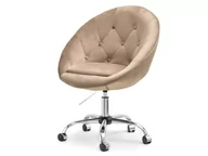 Fotele - OBROTOWY FOTEL Z REGULACJĄ LOUNGE 4 BEŻOWY NOGA CHROM - miniaturka - grafika 1