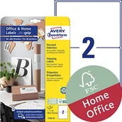 Etykiety samoprzylepne i bloki etykiet - Avery Zweckform Recyklingowane etykiety na segregatory A4 10 ark./op.,61 x 192 mm białe ZWECKFORM LR4761-10 LR4761-10 - miniaturka - grafika 1