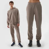 Dresy męskie - Spodnie Dresowe 4F Uniseks Dresy Joggery Brązowe 4FWAW24TTROU0826 XL Brązowy - miniaturka - grafika 1