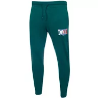 Spodnie męskie - Tommy Hilfiger Męskie Spodnie Dresowe Tjm Slim Essential Graphic Pant Zielone Dm0Dm15031 L6O L - miniaturka - grafika 1