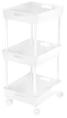 Meble fryzjerskie - Pomocnik kosmetyczny fryzjerski do salonu ST001 uniwersalna szafka wózek stolik na kółkach z trzema półkami - miniaturka - grafika 1