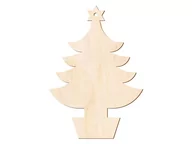 Ozdoby bożonarodzeniowe - PartyShow Zawieszka drewniana choinka - 10 cm - 1 szt. DBN-C02 - miniaturka - grafika 1