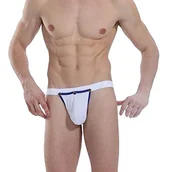 Majtki damskie - Black Nitro męskie stringi z mikrofibry, kolor biały - miniaturka - grafika 1