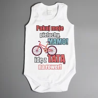 Body - Pakuj moje pieluchy mamo idę z tatą na rower - body na ramiączkach - miniaturka - grafika 1