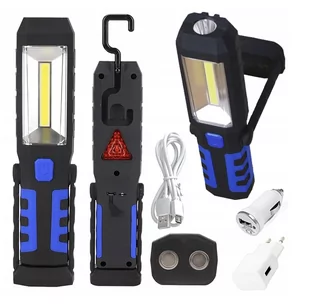 Mocna Lampa Warsztatowa Latarka 3w1 Lampka Led Cob - Oświetlenie warsztatowe - miniaturka - grafika 1