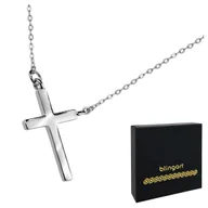 Bransoletki - Łańcuszek srebrny z krzyżykiem srebro 925 - miniaturka - grafika 1