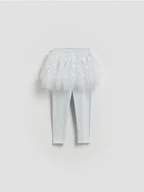 Spodnie i spodenki dla dziewczynek - Reserved - Legginsy ze spódnicą - jasnoniebieski - miniaturka - grafika 1