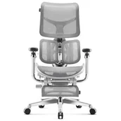 Fotele i krzesła biurowe - BRAVE by Diablo V-KINETIC Fotel Biurowy Ergonomiczny z Podnóżkiem, Szary - miniaturka - grafika 1