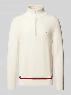 Sweter z dzianiny z wyhaftowanym logo - Swetry męskie - miniaturka - grafika 1