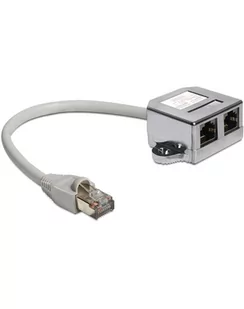 Delock Adapter Rozdzielacz LAN 1xRJ45/2xRJ45 Ethernet 65177 - Kable komputerowe i do monitorów - miniaturka - grafika 2