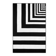 Ręczniki - Ręcznik plażowy 100x160 3D czarny biały geometria pasy bawełniany frotte plaża 2 Zwoltex - miniaturka - grafika 1