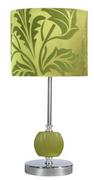 Lampy stojące - Candellux Stojąca Lampa stołowa CORT 41-34724 abażurowa LAMPKA nocna wzorki ziel - miniaturka - grafika 1