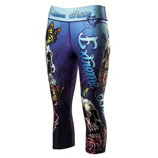 Legginsy fitness damskie 3/4 SKULL termoaktywne - Spodnie sportowe damskie - miniaturka - grafika 1