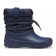 Śniegowce damskie - Damskie Śniegowce CROCS OBUWIE CLASSIC NEO PUFF LUXE BOOT W 207312-410 – Granatowy - miniaturka - grafika 1