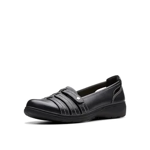 Clarks Carleigh Eliza płaskie klapki damskie, Czarna skóra, 39 eu - Klapki i japonki damskie - miniaturka - grafika 1