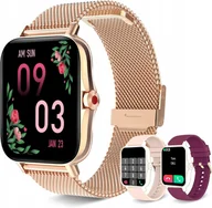 Smartwatch - Iaret Smartwatch Damen Inteligentny Zegarek 1.7" I18 Złoty Wymienne Paski - miniaturka - grafika 1