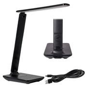 Lampy stojące - Lampka biurkowa ŚCIEMNIALNA LED 7W na USB czarna sieciowa - miniaturka - grafika 1