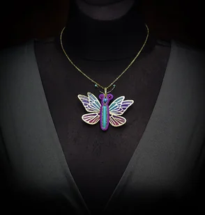 Kolorowy motyl- wisiorek soutache - Wisiorki - miniaturka - grafika 1