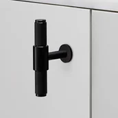 Zawiasy, okucia i inne akcesoria - Uchwyt meblowy T-Bar Metalowy Czarny - miniaturka - grafika 1